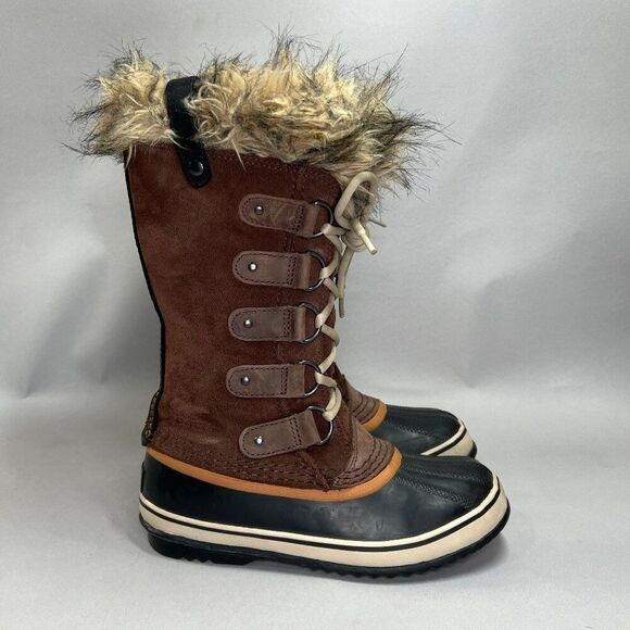 Sorel JOAN OF ARCTIC Boots Women's Size 7 Waterproof Brown Suede Winter Snow - Picture 1 of 14